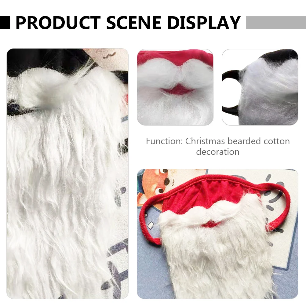 

2 шт., длинная искусственная борода Санта-Клауса, дышащая хлопковая реквизит для косплея для рождественской вечеринки, декор для вечеринки с искусственной бородой Санта-Клауса
