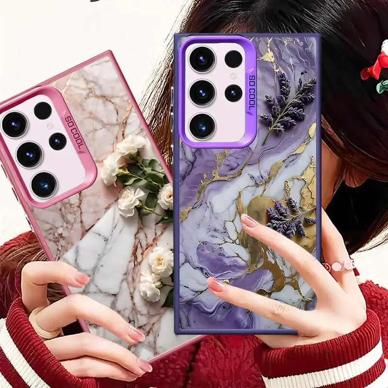 Etui Flower Marble Case do Samsung Galaxy S24 Ultra S20 S21 FE S23 Ultra Note 20 S22 Plus S20 FE S24 Soft Cover Luxury — zdjęcie 4