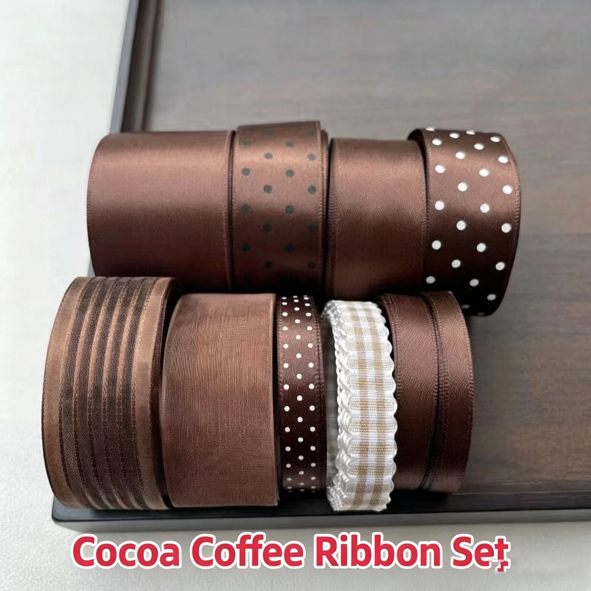 10-teiliges Set mit mehrfarbigen koreanischen Polka-Dot-Bändern, handgemachtes DIY-Material, Geschenkverpackungsdekoration, niedliches Geschenk 2026 – Detail 7