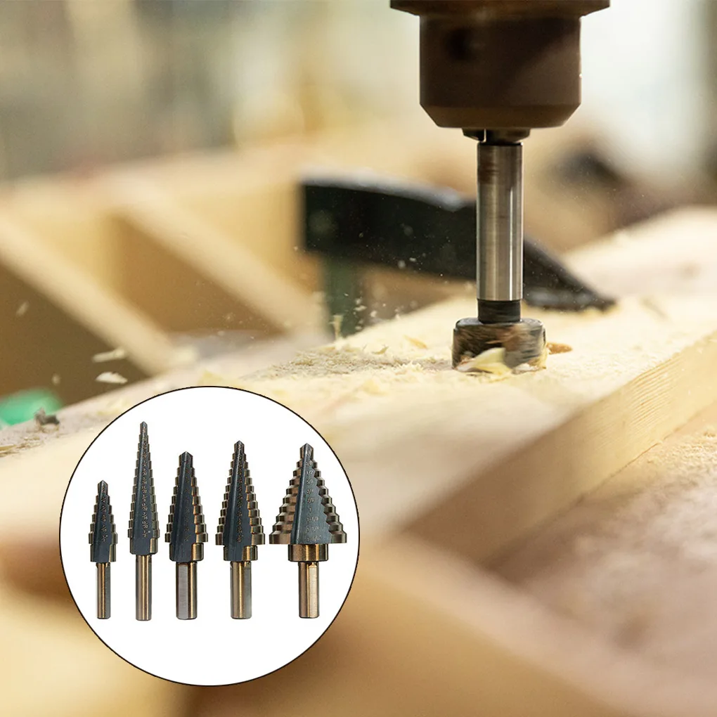 5pcs HSS Step Drill Bit Cobalt Multiple Hole 50 Size Step Drill Bit Set Tool Drilling For Metal Woodworking Power Tool ACCESSORI