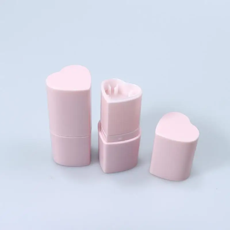 1 Stück leere Lippenstifthülsen in Herzform, glatte Oberfläche, robustes Kunststoffmaterial, ideal für DIY-Lippenbalsam-Bastelprojekte. – Detail 7