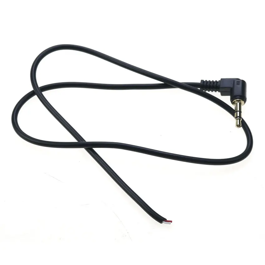 cltgxdd 3.5mm 3Pole Stereo Headset Male Plug With Cable 90 Degrees Black Audio Jack Adaptor Connector Lengt:50cm Need to weld