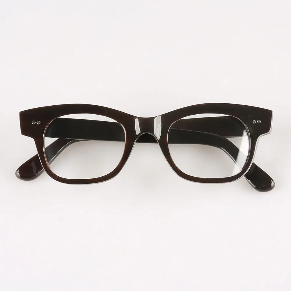 

Man's Glasses Frames Unique SquareHandmade Buffalo Horn Prescription Eyeglass Frames Vintage Rivets Optical Lenses Eyeglasses