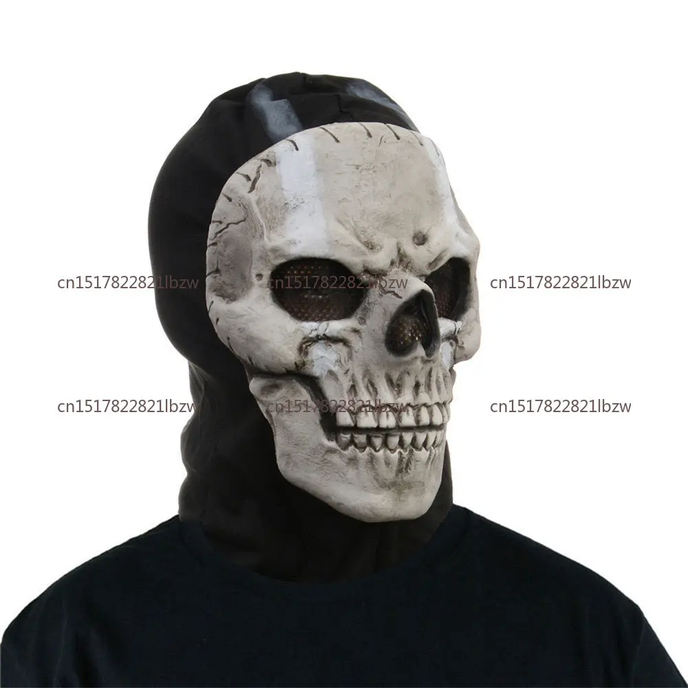 Ghost skull hood mask party halloween horror props latex mask scary