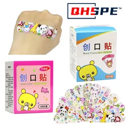 120pcs/Lot Cartoon Cute Patterned Breathable Waterproof Adhesive Bandages Curved Band Aid Patch Wound Dressing For Children