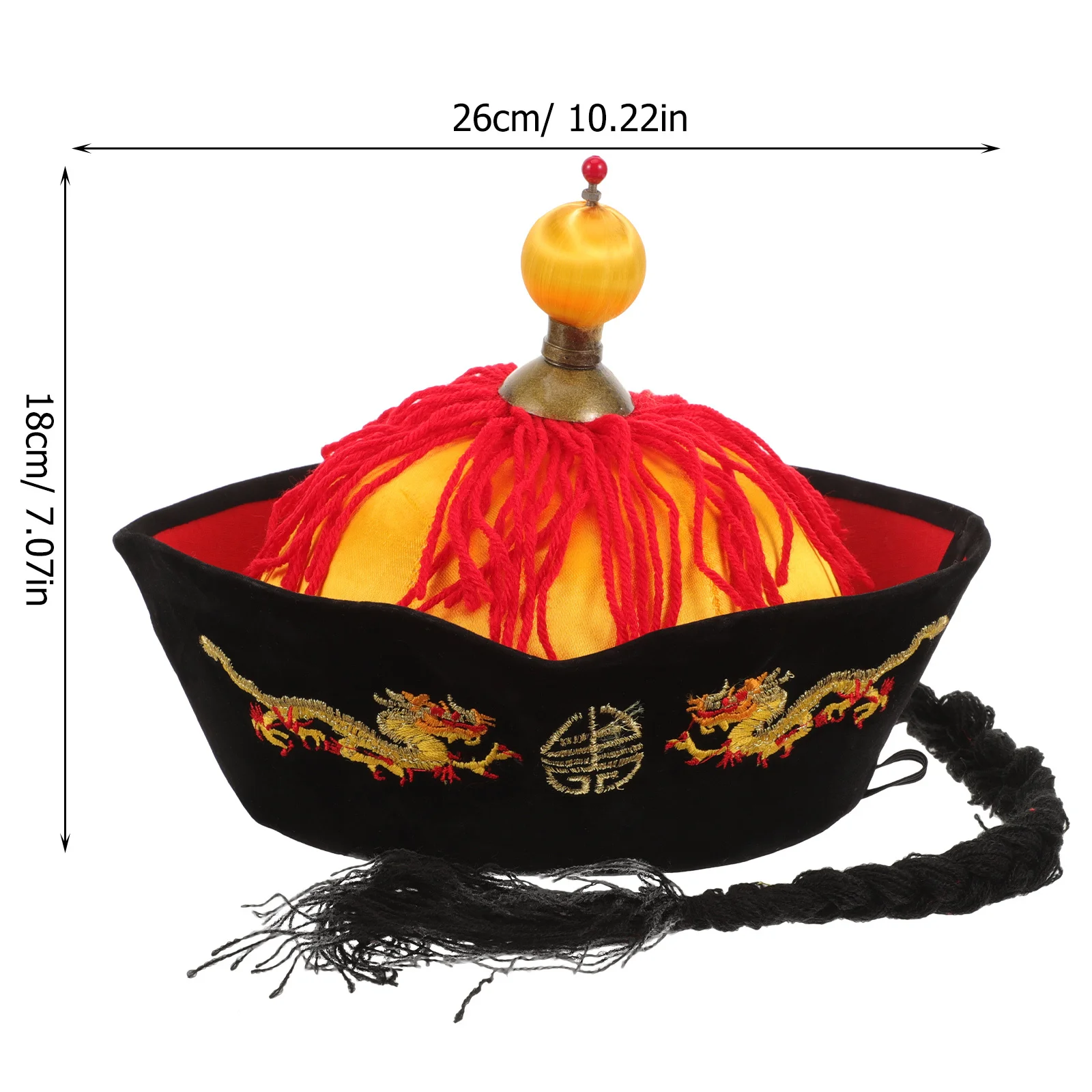 Emperor Hat Style Retro Cosplay Party Adult Black Edge Festive Headgear Stage Funny Hat Performance Accessories