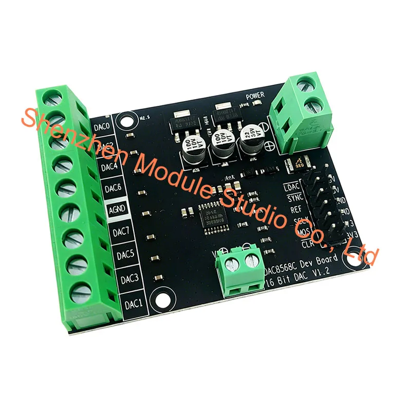 High Precision 16-Bit 8-Channel DAC Module, DAC8568 Development Board for Voltage Output / Data Acquisition