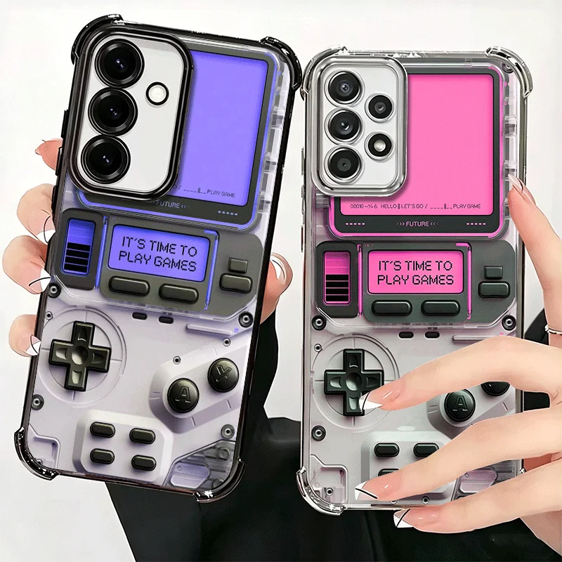 Game Console Fashion Boy Plating Phone Case For Samsung A17 A57 A27 A37 A16 A56 A26 A36 A15 A55 A25 A35 A14 A54 A24 A34 A13 A53