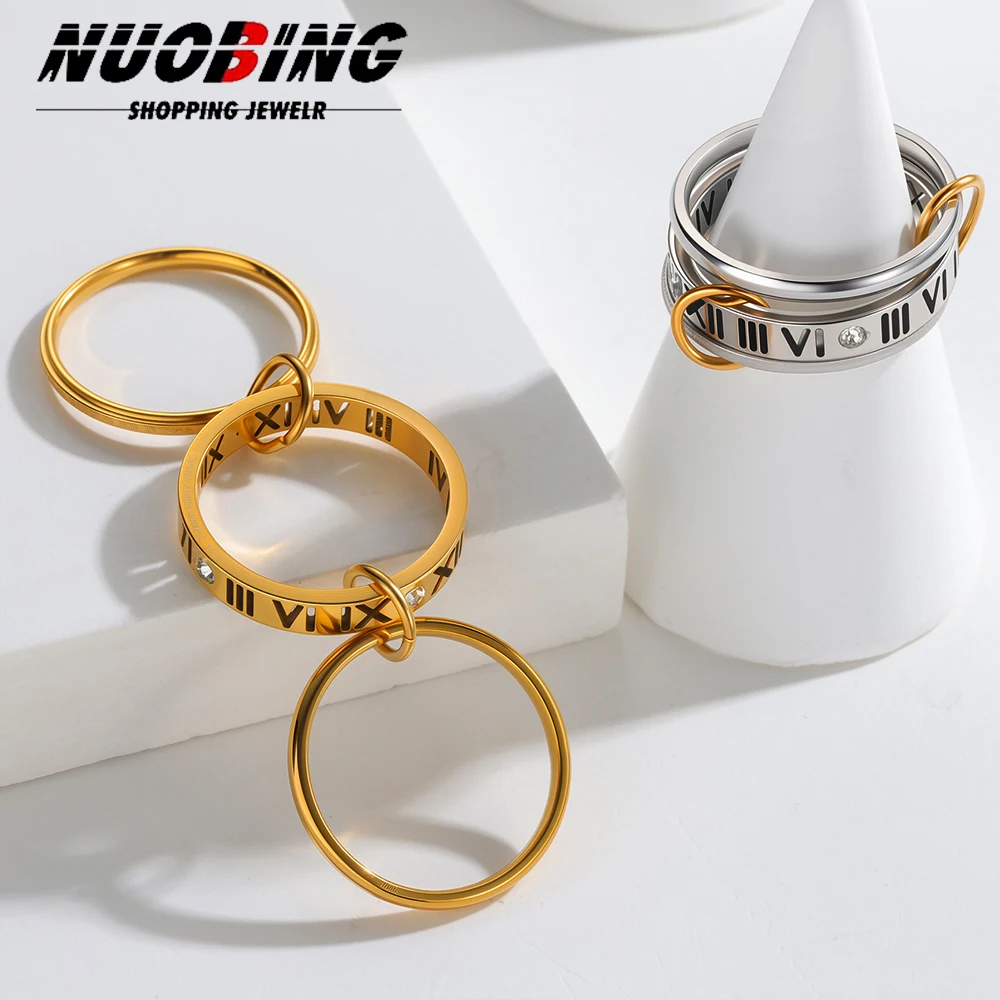 2025 Fashion Retro Viking Rune Multiple Layers Strand Loop Indext Finger for Men Women Stainless Steel Odin Letter Jewelry Gift