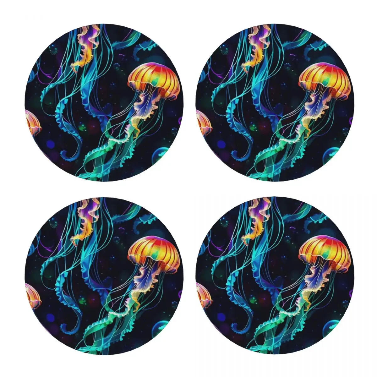 

Психоделический биолюминесцентный триповый медуз подставка керамический термостойкий коврик настольный коврик для кухонного стола салфетки кофейный коврик