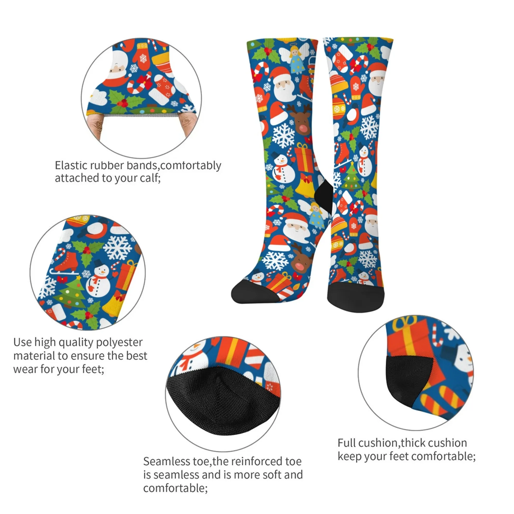 Christmas cartoon socks Harajuku style casual fashion men's socks novelty funny happy socks comfortable warm cute women's socks