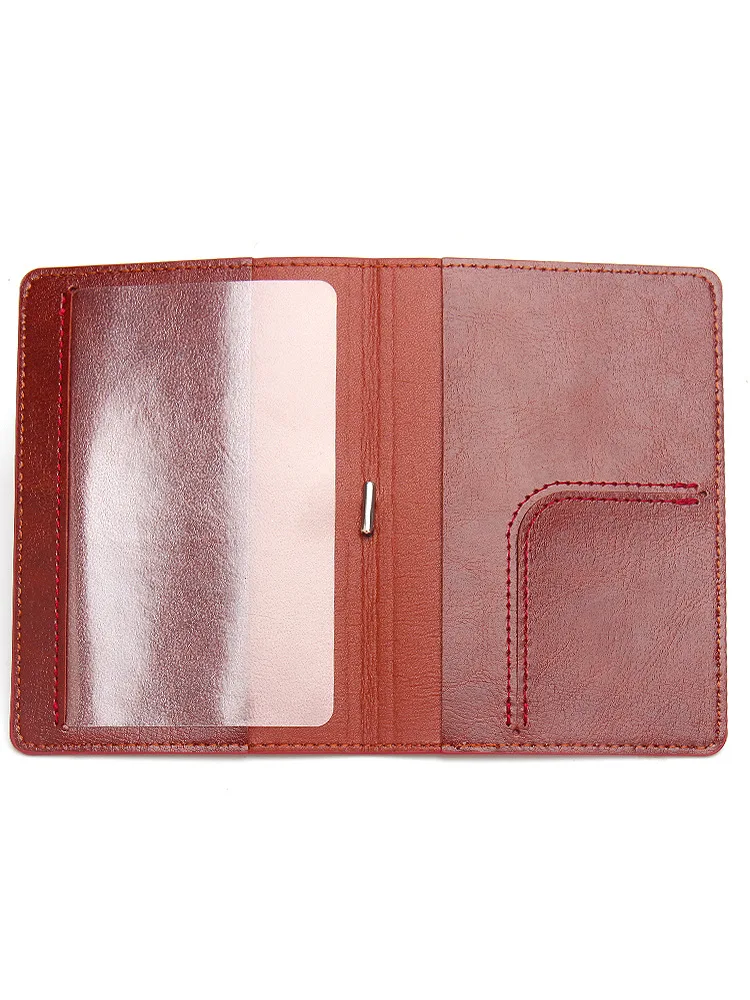 New Leather Passport Cover Men Ultra Thin Travel Passport Wallet Women Elastic Band Anti-loss Credit Card Passport Holder Case