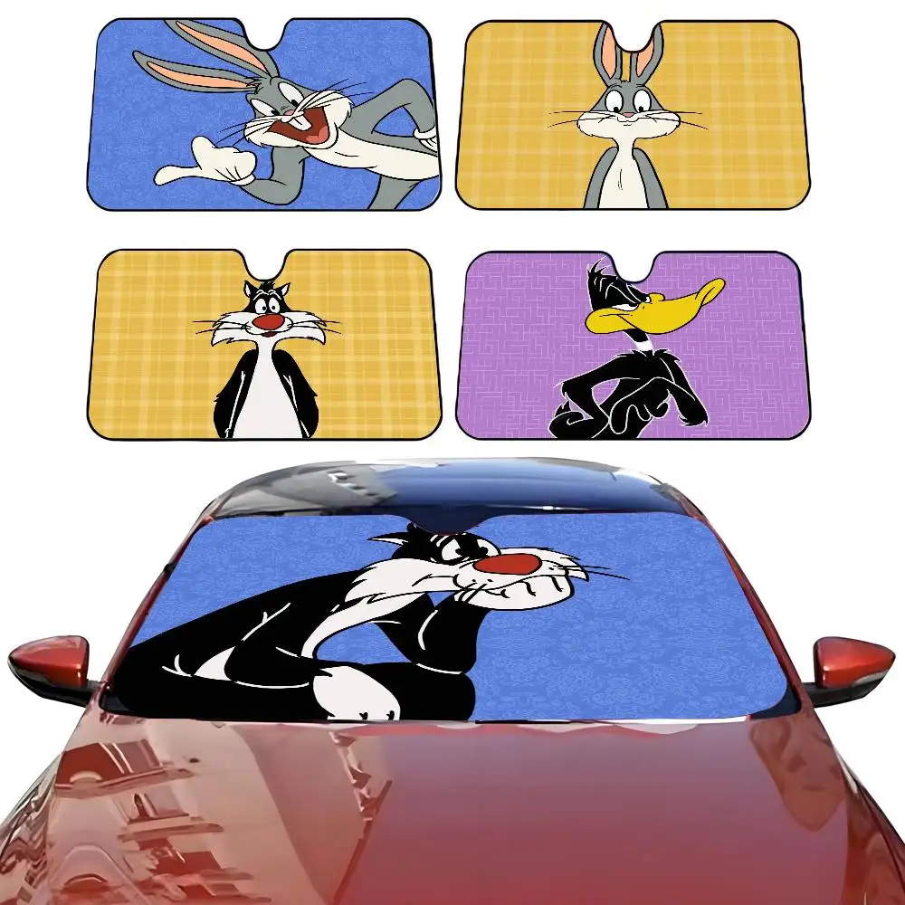

Автомобильный солнцезащитный козырек с рисунком L-Looney T-Tunes, зонтик от солнца на лобовое стекло автомобиля, защита от ультрафиолета и внутренний охладитель