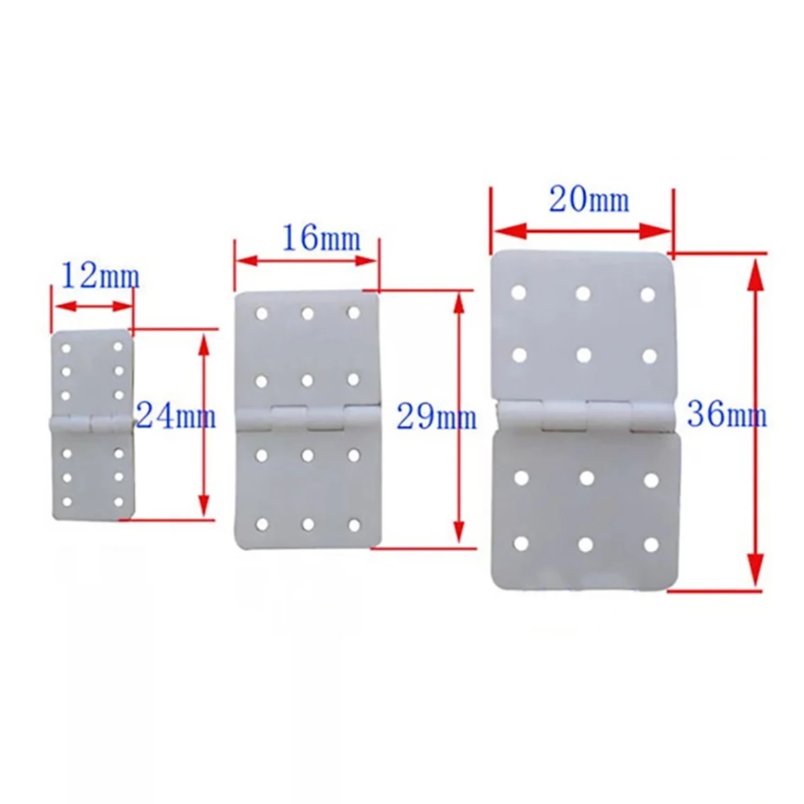 White Nylon Hinge Pinned Hinge 12x24mm 16x29mm 20x36mm For RC Airplane Plane Parts DIY Model Replacement