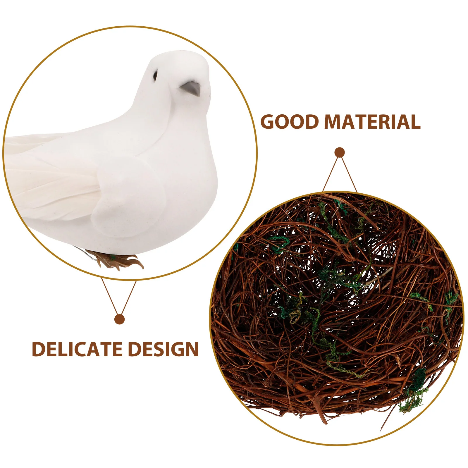 

1Set Artificial Bird Nest and Birds Perfect for Home Office Festival Scene Photo Prop Small Bird Nest Artificial Birds Nests