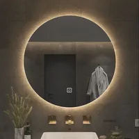 Home Bathroom Mirror LED Round Smart Bath Mirrors Toilet Vanity Makeup Mirror With Light Anti-fog Touch Sensor Luminous Mirrors