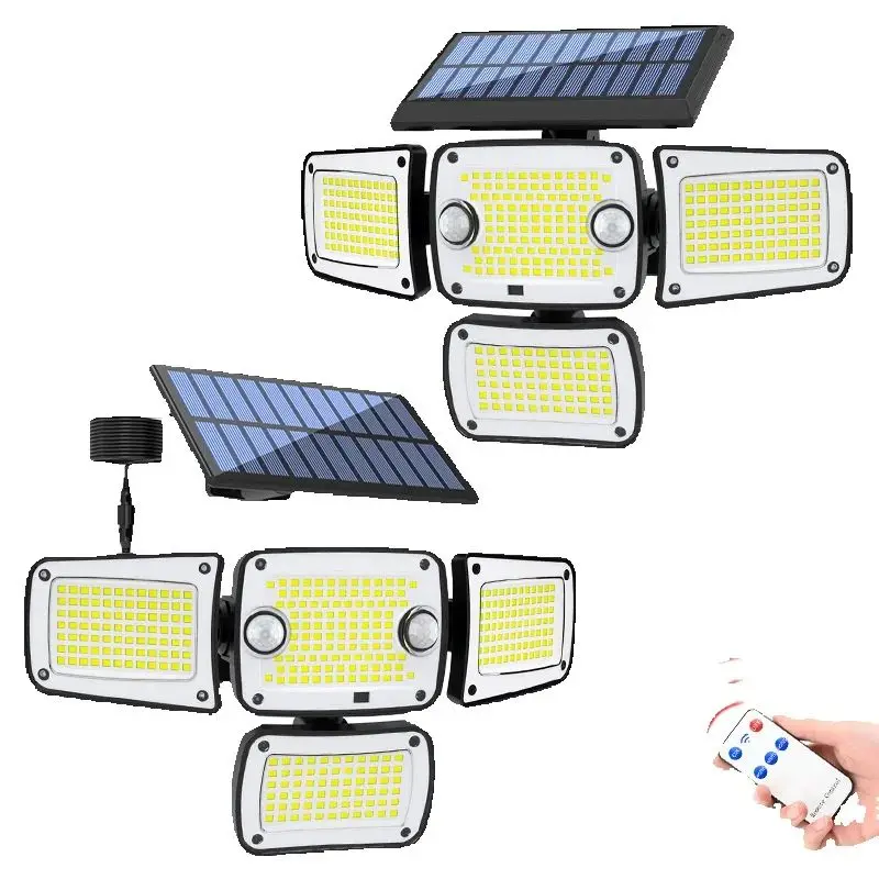 

Solar Wall Light with Dual Sensor Rotating Outdoors Street 342 Flood Lights Fixture for House Yard Deck Garage Front Porch