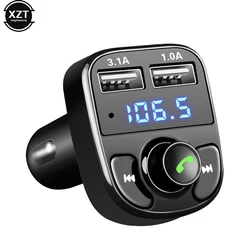 Cargador rápido USB Dual X8 para coche, Transmisor FM, Bluetooth-compatible5.0, Kit de manos libres, modulador de Audio, reproductor MP3, receptor de Audio
