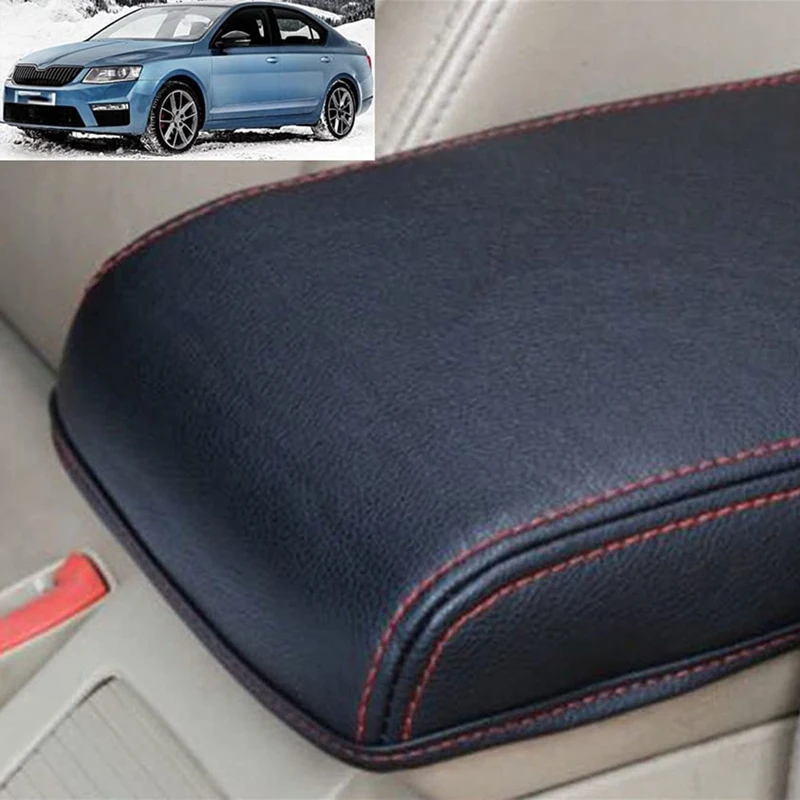 1Pc PU Leather Car Accessories Armrest Box Protection Cover For 2015-2019 Skoda Octavia A7 Free Of Dismantling