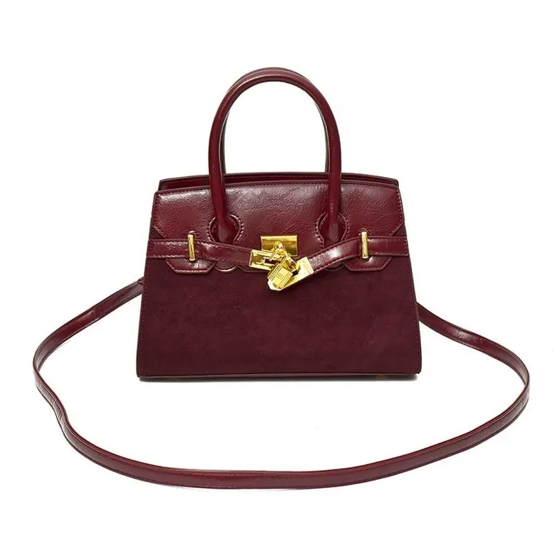 Women's Handbag，Solid Color Crossbody Bag，Small Lock Charm，Fashionable Square Design，Suitable for Daily Use，Give Her the Best Gi