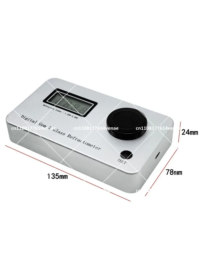 Digital Gem Glass Refractometer Type-C Rechargeable Jewelry Gemstone Identification Tool for Refractive Index Measurement