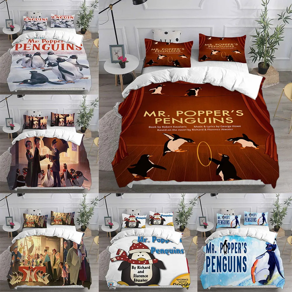 

Mr. Popper's Penguins (2011) Bedding Sets Bed Cover Comforter Duvet Cover Pillow Case 2-3 Pieces Sets Kids Adult Bedroom Decor