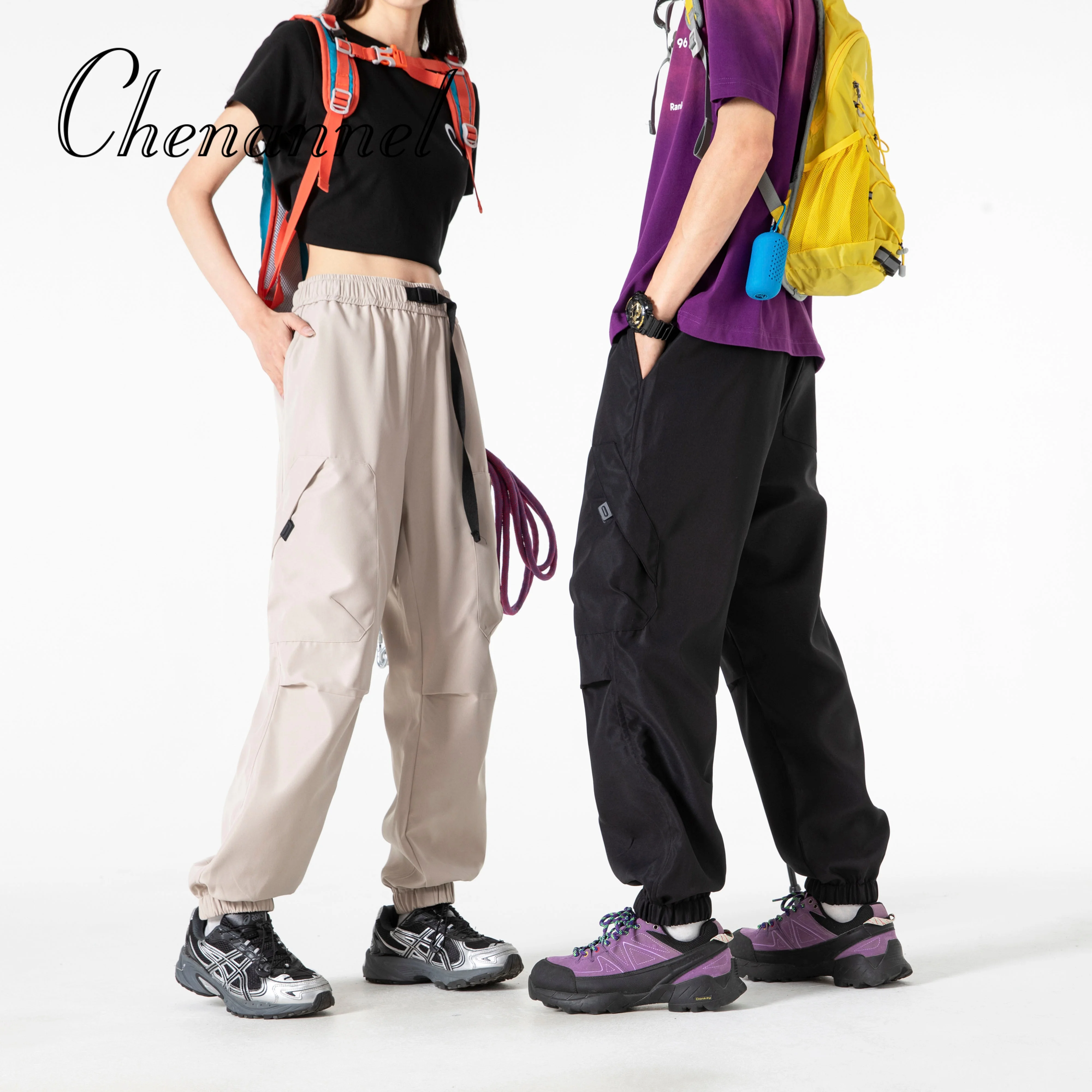 Pantalones acolchados de tres pruebas para exteriores para hombre, ropa de trabajo funcional de otoño para montañismo, pantalones largos informales de pierna ancha deportivos retro