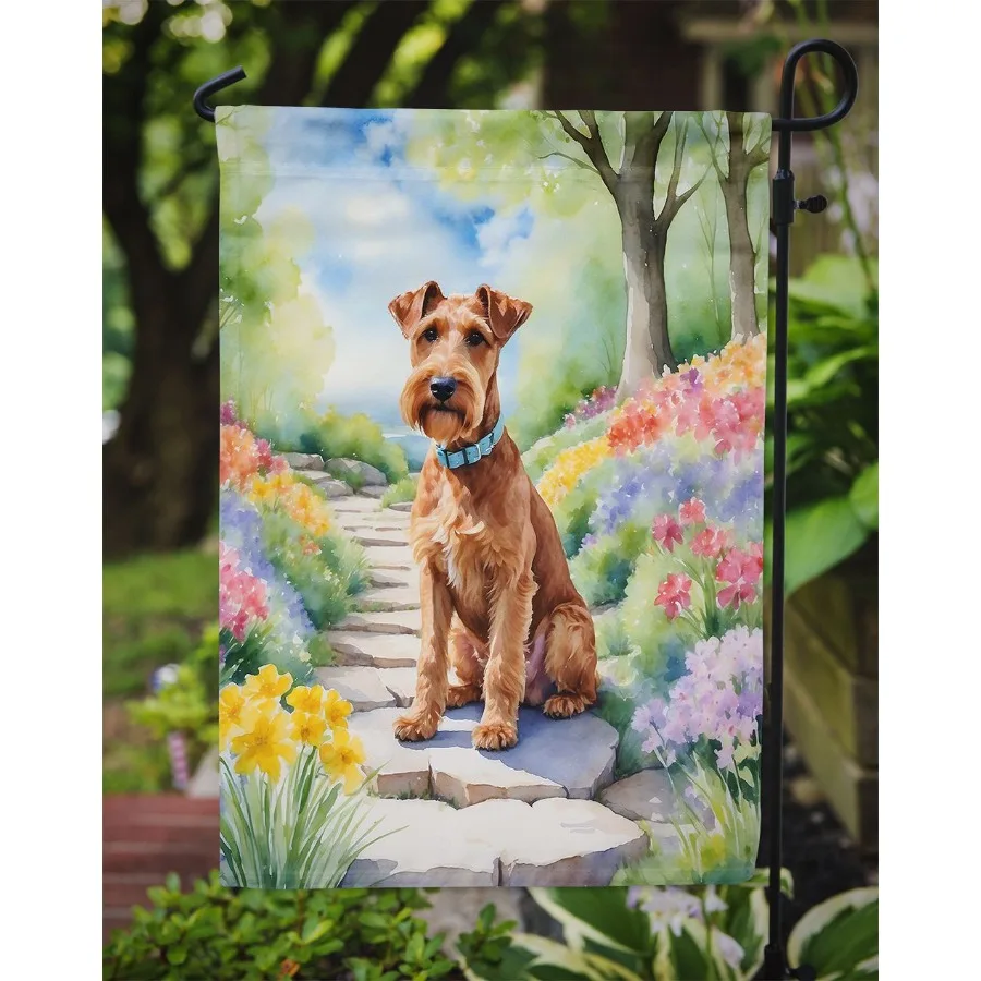 h Terrier Spring Path Garden Flag Mailbox Flag Drative Yard Flag Banner Outside Patio Artwork Yard Flower Beds Garden Size Mult