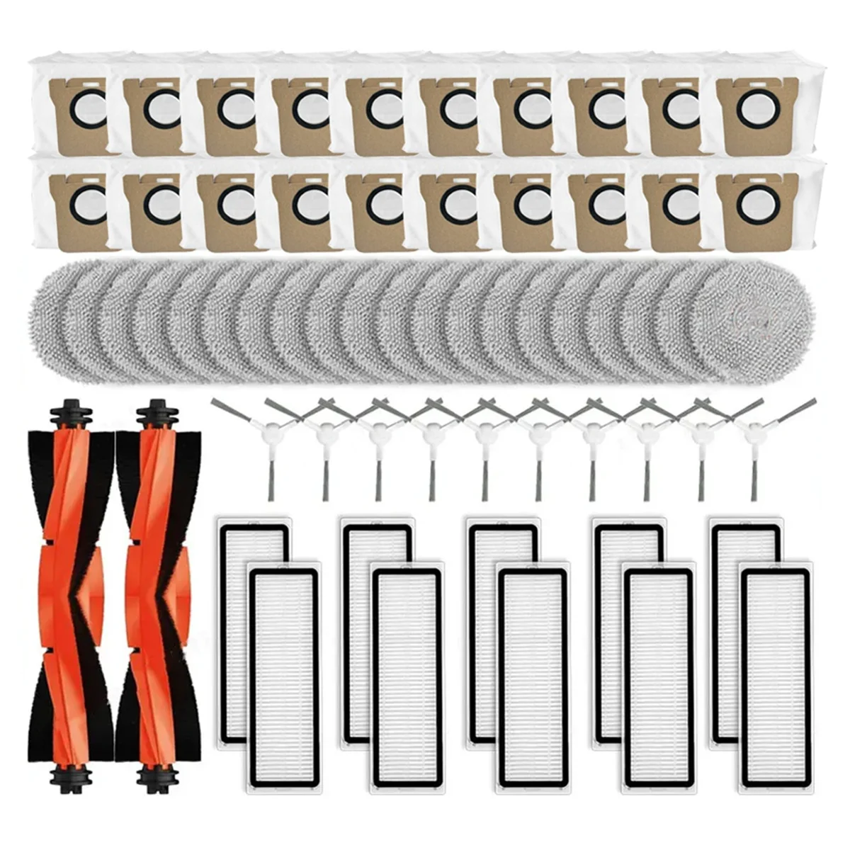 Для робота-пылесоса Xiaomi X10+ / X20+ / X20 Plus Робот-пылесос Основная боковая щетка Hepa-фильтр Швабра Тканевые мешки для пыли