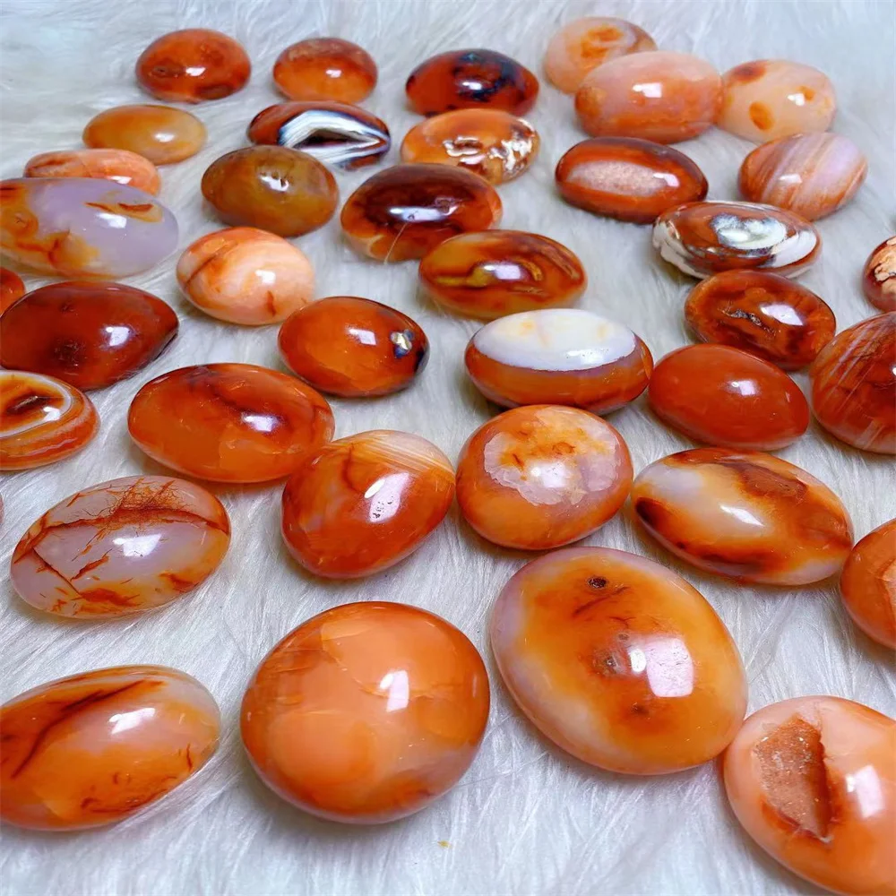 

Natural Wholesale Healing Crystal High Quality Carnelian Palm Stone Red Agate Tumbled Gemstone Folk Crafts For Home Decoration