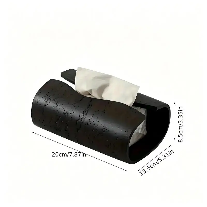 Resin Wabi Sabi Tissue Box Imitation Stone Texture Rectangular Napkin Holder Home Bathroom Bedroom Desktop Decorative Tissue