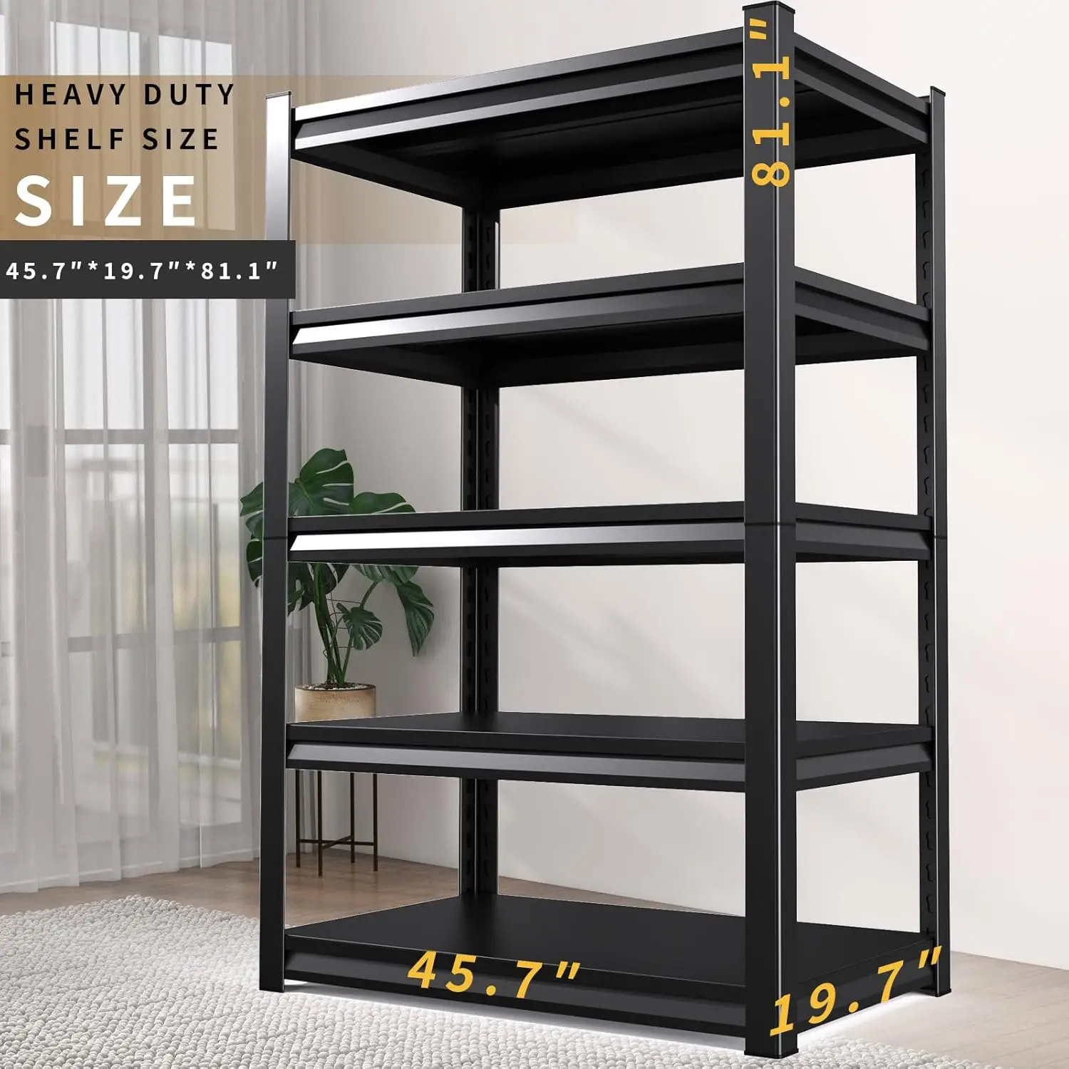 Storage Shelves Heavy Duty Shelving Boltless Assembly 5 Tier Adjustable Metal Shelving Unit Storage Rack Utility Shelf Organizer