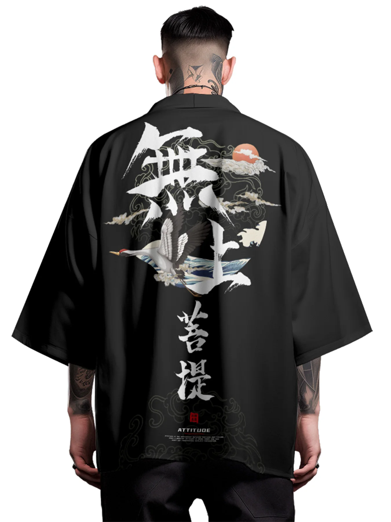 Chinese Ancient Traditional Style Men's Streetwear Half Sleeve Polyester Loose Casual Black Shirt Men Clothing for Summer