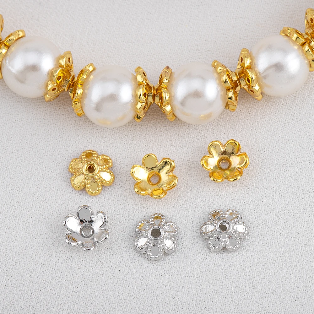 

20pcs/Lot 18K Gold Plated Brass Bead Caps Spacer Beads Flower Bead Caps For Jewelry Making Supplies DIY Jewelry Accessories
