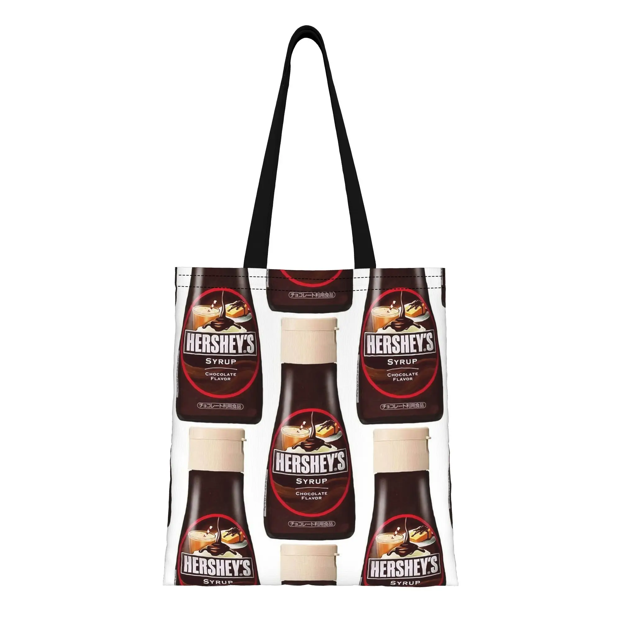 

Холщовая сумка-тоут HHershey's с принтом бутылки шоколадного сиропа, идеально подходит для шопинга, путешествий, активного отдыха, прочная сумка через плечо