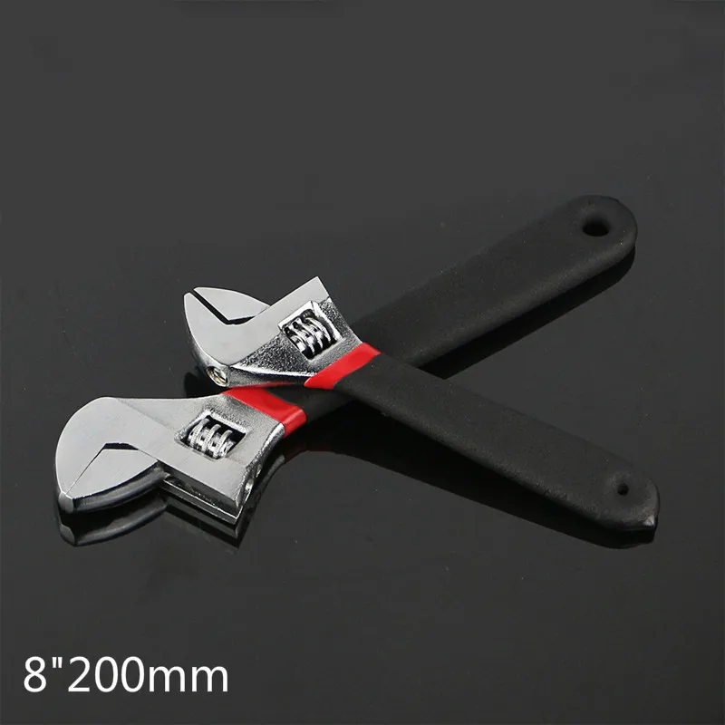 8 Inch 200mm Rubber Grip Adjustable Wrench Multi-function Universal Monkey Wrench Hand Tools for Bike or Car