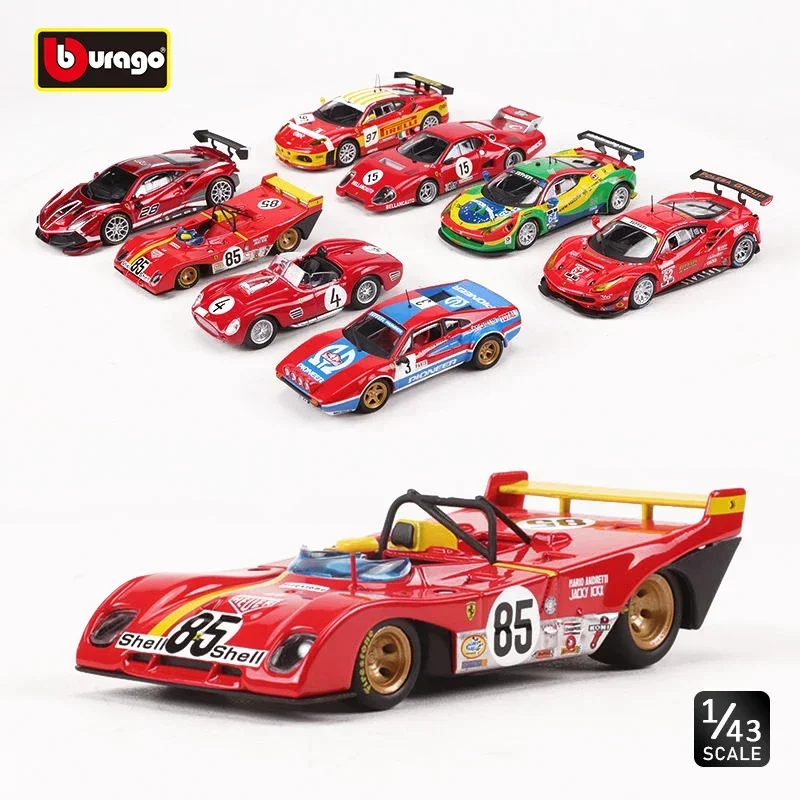 Bburago 1:43 Ferrari 24 HEURES DU MANS 499p F430  308 GTB 458 488 312P 512BB Racing Alloy Car Model Ferrari Collection Kids Gift