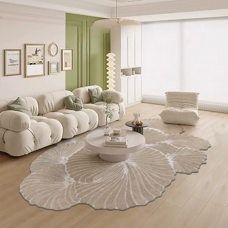 Irregular Shape Bedroom Decor Large Carpet Cream Style Carpets for Living Room Fluffy Soft Lounge Floor Mat Home Thick Plush Rug