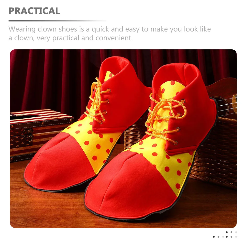 

Clown Costumes 2 Pairs Halloween Clown Cosplay Costume Prop Seven Color Fabric Carnival Party Cosplay Supplies Shoes