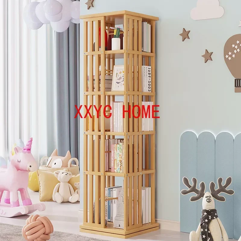 Rotary Bookshelf Floor Household Book Shelf Storage Multi-layer Adjustable Children Bookcase Tall Buchregal Industrial Furniture