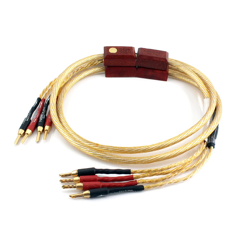 HiFi  Nordost  Odin  Gold Speaker Cable OFC Silver Plated Loudspeaker Wires with Gold Plated Banana Plug