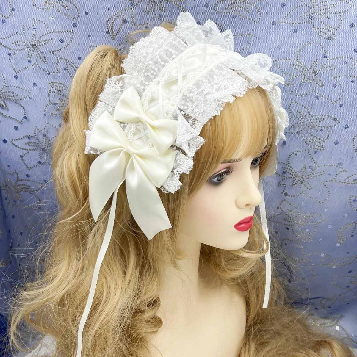 Japanische Spitze, Schleifenband, Lolita-Kopfschmuck, Ohren am Kopf, Stirnband, Lolita Maid, Anime, Cosplay, Haarschmuck