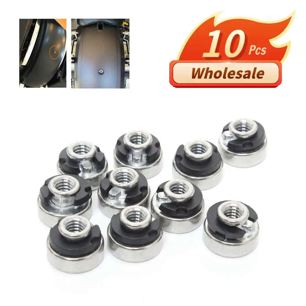 Motorcycle Rear Fender Seat Nut Kit For Harley Sportster Touring Dyna Softail 1996+ Mount Nut Bolt Quick Release 10pcs Wholesale