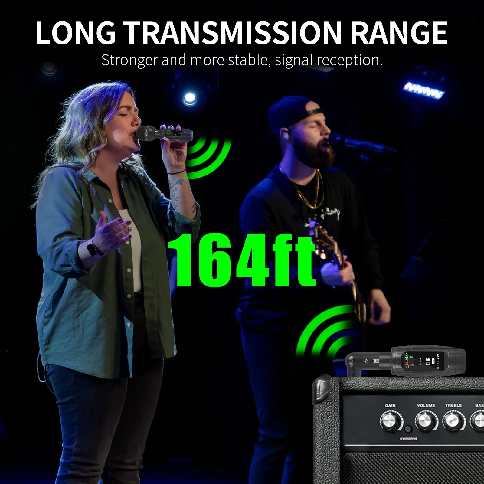 GPUB U-95 XLR Sistema di trasmettitore di trasmissione wireless Microfono dinamico portatile Microfono adattatore cablato a wireless