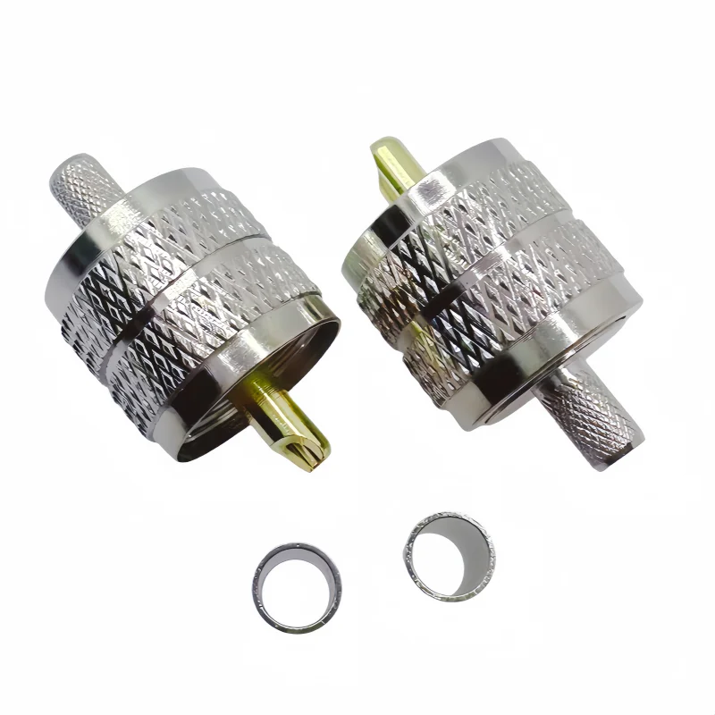 UHF Male Female Plug Jack PL259 SO239 RF Coax Connector Crimp Copper Nickelplated with Drawing for RG316 RG174 RG58 RG142
