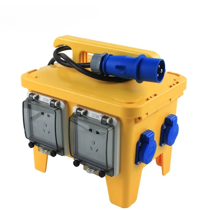 Portable 12-position distribution box PC waterproof portable construction site power maintenance exhibition socket box