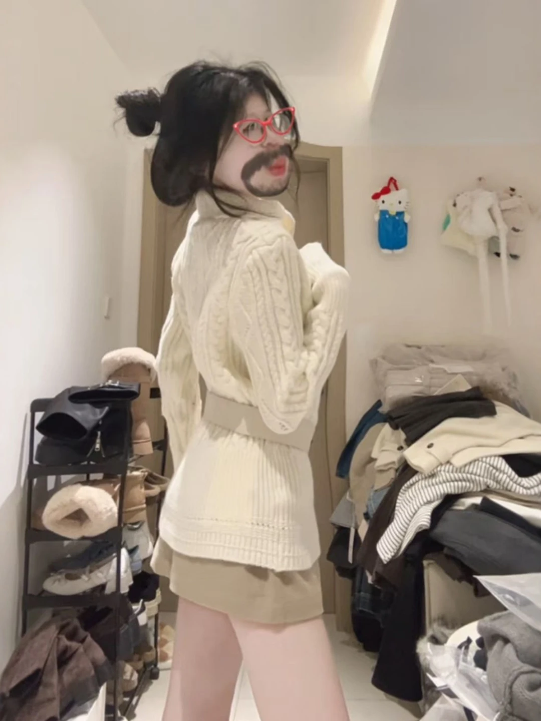 

Soft Sle Knitted Sweater And Skirt Two-Piece Set Spring Faion Women's Comfortable High Waist Cotton Lined Ensemble