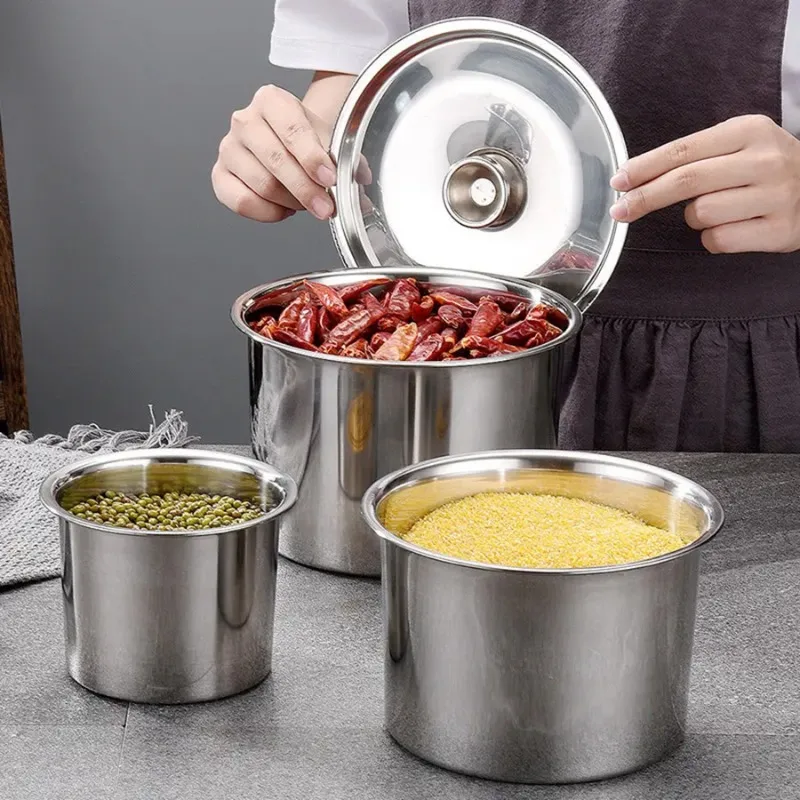 Stainless Steel Basin with Lid Metal Bowl Sauce Serving Dish Metal Bowl with Cover Metal Bowl with Cover Containers with Lids