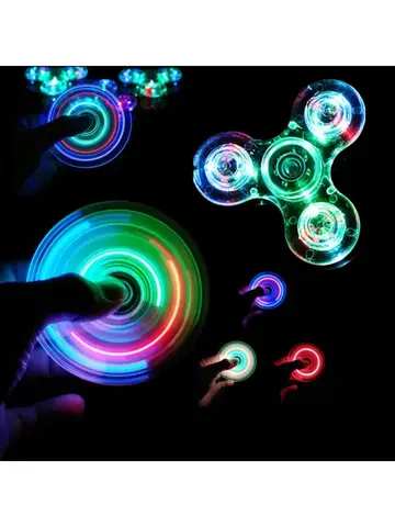 Stress Relief Toys Luminous LED light Fidget Spinner Hand Top Spinners Glow in Dark Light EDC Figet Spiner Finger