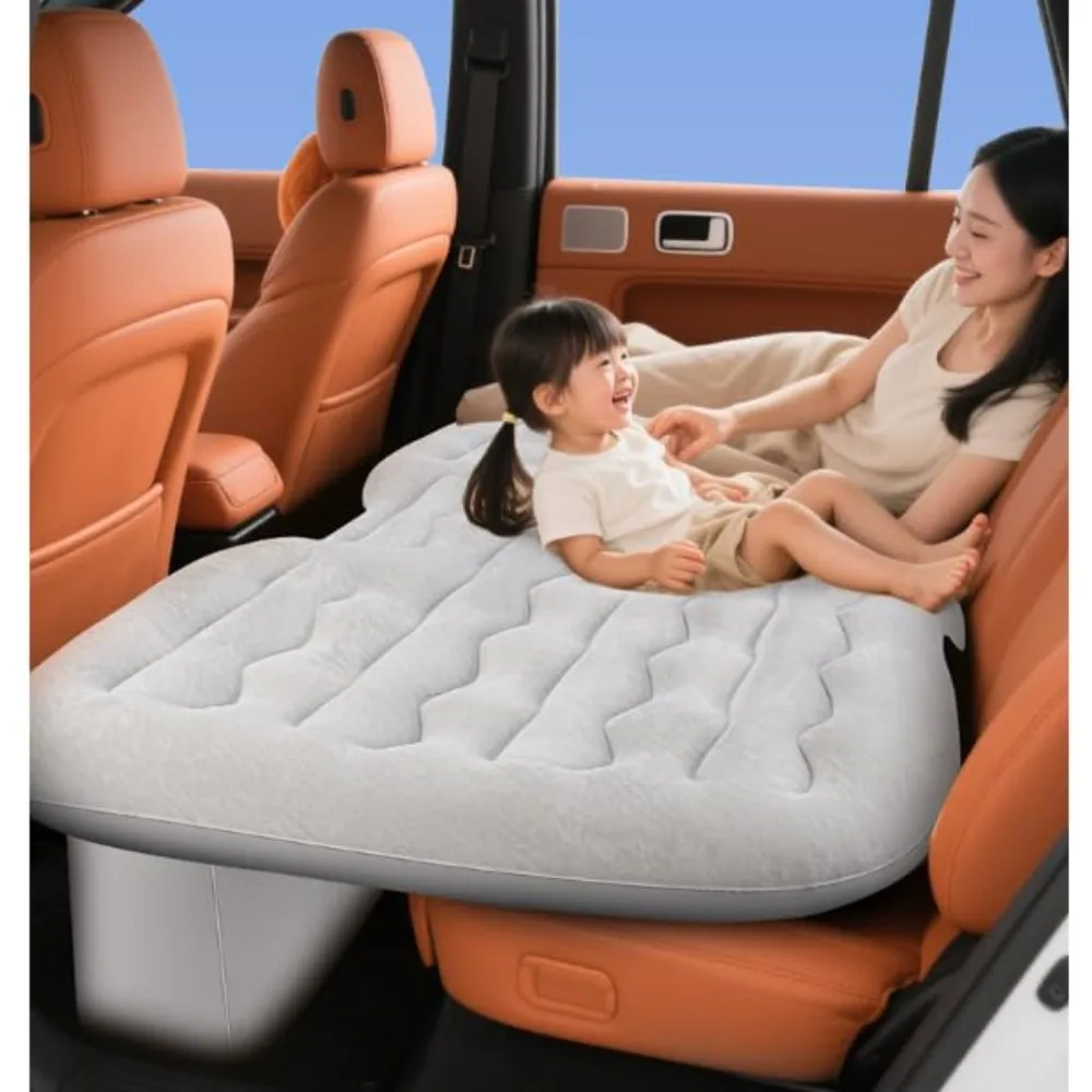Flocked Durable All Season Car Air Mattress SUV Rear Seat Portable Inflatable Bed Self Inflating Foldable Comfortable Travel